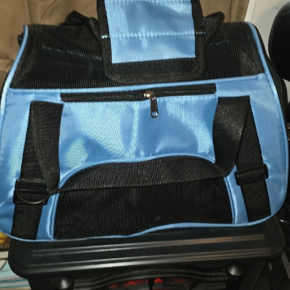 Blue and Black Pet Carrier